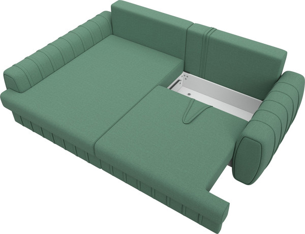 Изображение товара Диван угловой Лига Диванов Лига-057 НПБ угол левый / 129267L (рогожка Амур 11 зеленый)