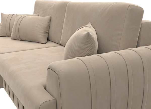 Изображение товара Диван угловой Лига Диванов Лига-057 НПБ угол левый / 129268L (велюр Seven 729 бежевый)