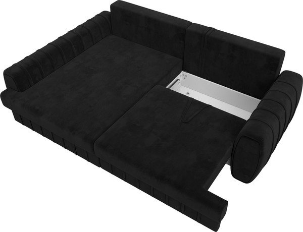 Изображение товара Диван угловой Лига Диванов Лига-057 НПБ угол левый / 129273L (велюр Seven 35 черный)