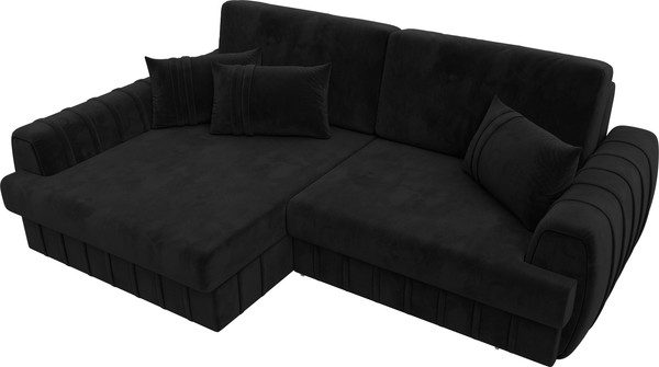 Изображение товара Диван угловой Лига Диванов Лига-057 НПБ угол левый / 129273L (велюр Seven 35 черный)