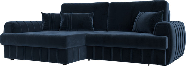 Изображение товара Диван угловой Лига Диванов Лига-057 НПБ угол левый / 129276L (велюр Tower 13 синий)