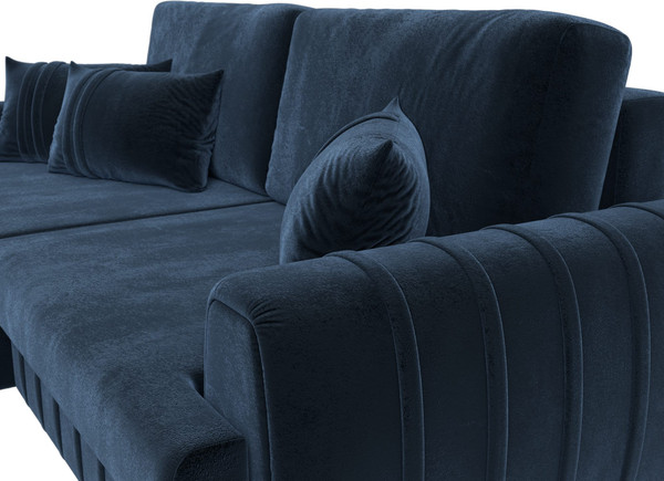 Изображение товара Диван угловой Лига Диванов Лига-057 НПБ угол левый / 129276L (велюр Tower 13 синий)