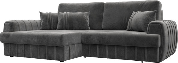 Изображение товара Диван угловой Лига Диванов Лига-057 НПБ угол левый / 129277L (велюр Tower 10 серый)