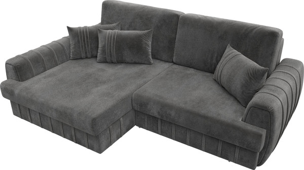 Изображение товара Диван угловой Лига Диванов Лига-057 НПБ угол левый / 129277L (велюр Tower 10 серый)