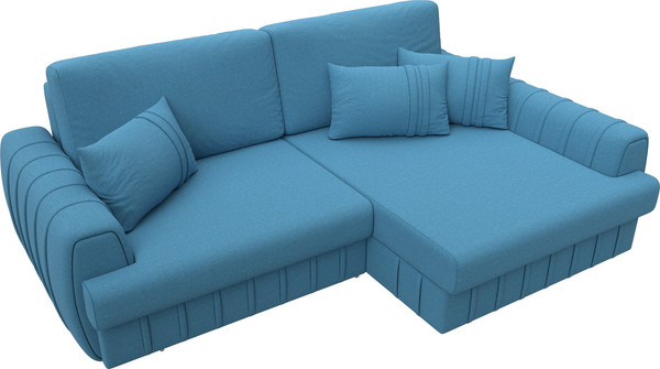 Изображение товара Диван угловой Лига Диванов Лига-057 НПБ угол правый / 129266 (рогожка Амур 10 голубой)