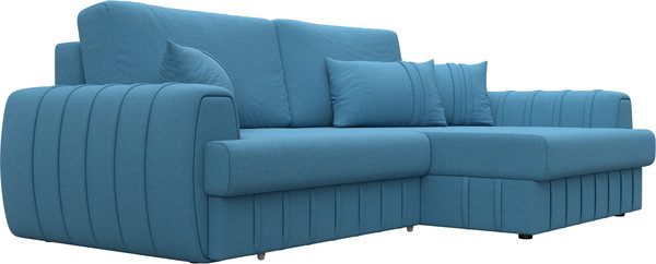 Изображение товара Диван угловой Лига Диванов Лига-057 НПБ угол правый / 129266 (рогожка Амур 10 голубой)