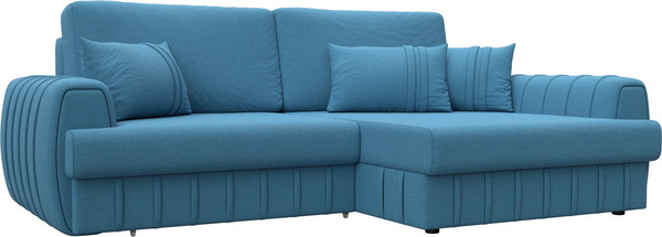 Изображение товара Диван угловой Лига Диванов Лига-057 НПБ угол правый / 129266 (рогожка Амур 10 голубой)