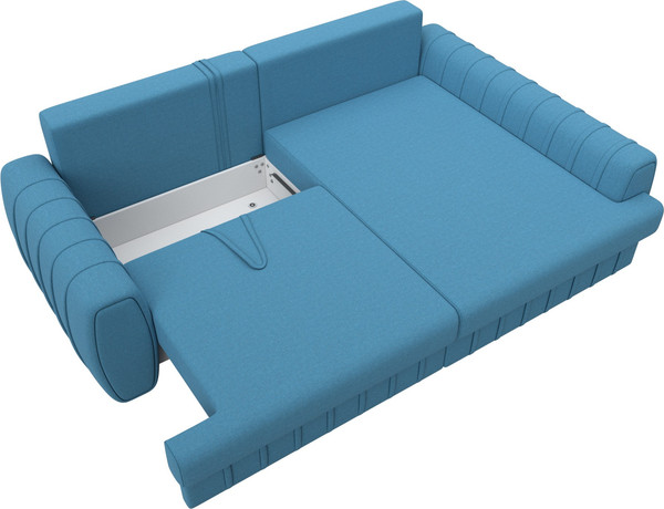 Изображение товара Диван угловой Лига Диванов Лига-057 НПБ угол правый / 129266 (рогожка Амур 10 голубой)