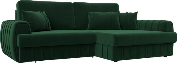 Изображение товара Диван угловой Лига Диванов Лига-057 НПБ угол правый / 129270 (велюр Seven 626 зеленый)