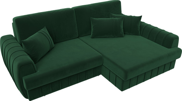 Изображение товара Диван угловой Лига Диванов Лига-057 НПБ угол правый / 129270 (велюр Seven 626 зеленый)
