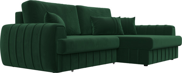 Изображение товара Диван угловой Лига Диванов Лига-057 НПБ угол правый / 129270 (велюр Seven 626 зеленый)