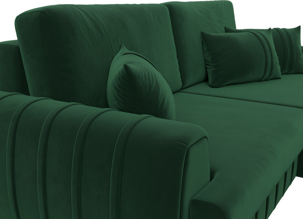 Изображение товара Диван угловой Лига Диванов Лига-057 НПБ угол правый / 129270 (велюр Seven 626 зеленый)
