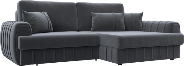 Изображение товара Диван угловой Лига Диванов Лига-057 НПБ угол правый / 129271 (велюр Seven 17 серый)