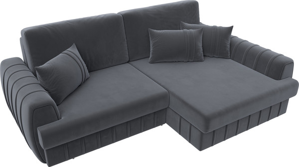 Изображение товара Диван угловой Лига Диванов Лига-057 НПБ угол правый / 129271 (велюр Seven 17 серый)