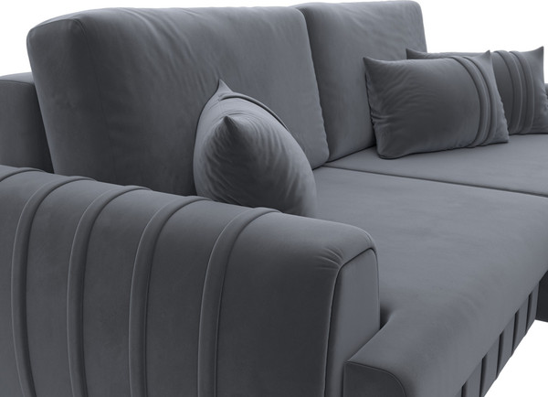 Изображение товара Диван угловой Лига Диванов Лига-057 НПБ угол правый / 129271 (велюр Seven 17 серый)