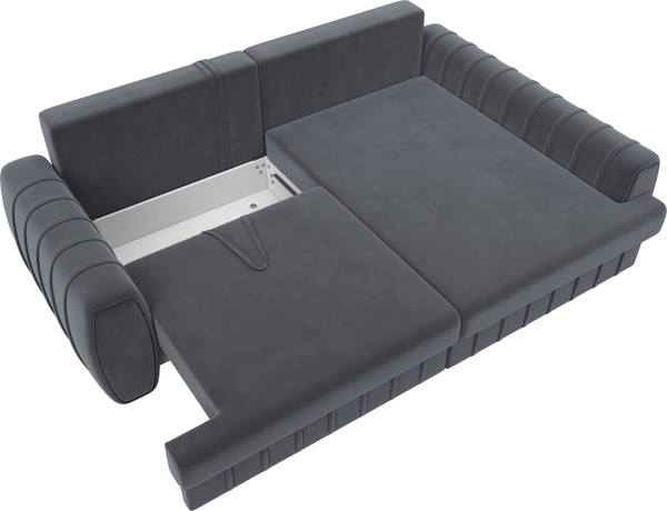 Изображение товара Диван угловой Лига Диванов Лига-057 НПБ угол правый / 129271 (велюр Seven 17 серый)