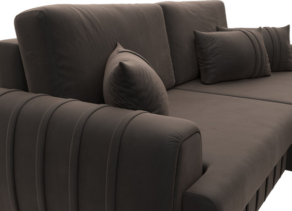 Изображение товара Диван угловой Лига Диванов Лига-057 НПБ угол правый / 129272 (велюр Seven 727 коричневый)