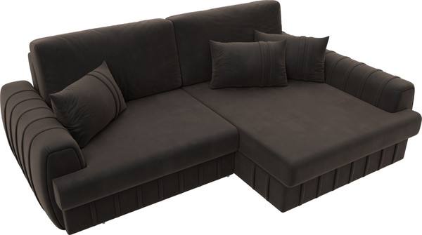 Изображение товара Диван угловой Лига Диванов Лига-057 НПБ угол правый / 129272 (велюр Seven 727 коричневый)