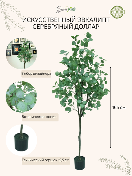 Изображение товара Искусственное растение GreenPark Эвкалипт серебряный доллар / GP-018/165