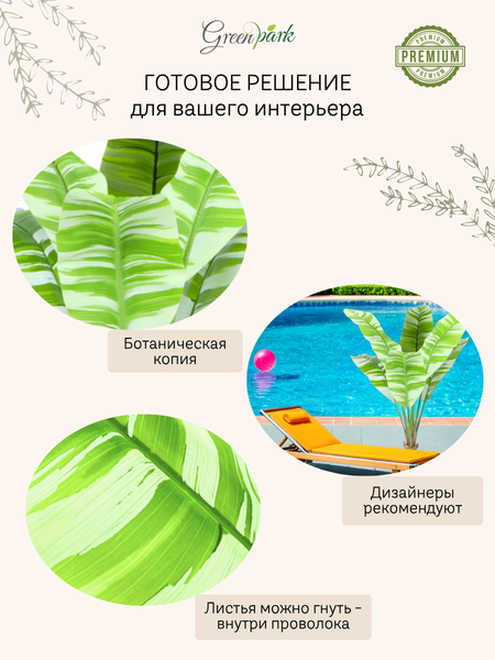 Изображение товара Искусственное растение GreenPark Банановая пальма вариегатная / GP-039/180