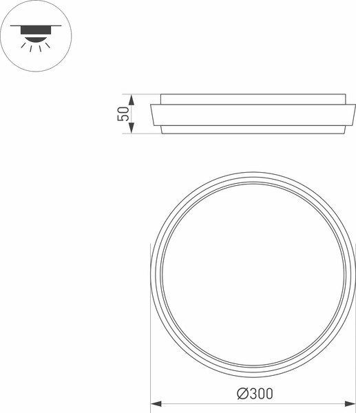 Изображение товара Светильник ЖКХ Arlight LGD-GIRO-R300-30W Warm3000 GR 110deg 230V / 029950