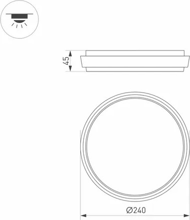 Изображение товара Светильник ЖКХ Arlight LGD-GIRO-R240-25W Day4000 GR 110deg 230V / 032424