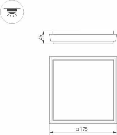 Изображение товара Светильник ЖКХ Arlight LGD-AREA-S175x175-10W Day4000 GR 110deg 230V / 032426