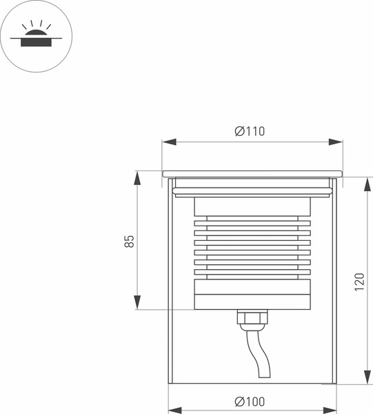 Изображение товара Светильник уличный Arlight LTD-GROUND-R110-15W Day4000 SL 20deg 230V / 033578