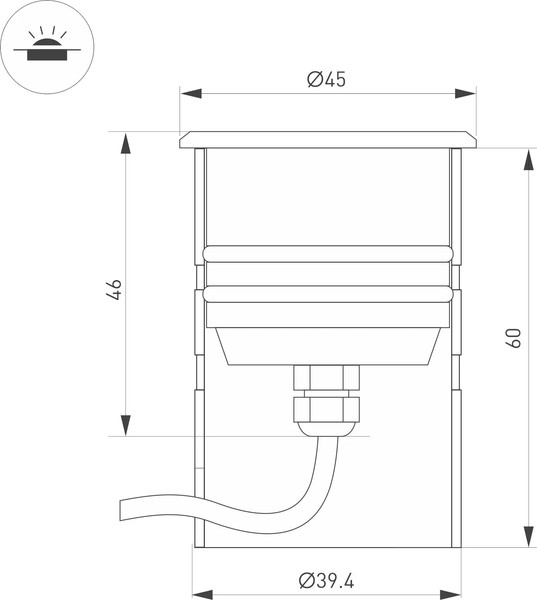 Изображение товара Светильник уличный Arlight KT-AQUA-R45-3W Warm3000 SL 45deg 12V / 047698