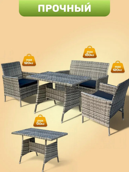 Изображение товара Комплект садовой мебели Sundays XS-RTS011C