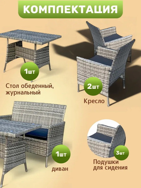 Изображение товара Комплект садовой мебели Sundays XS-RTS011C