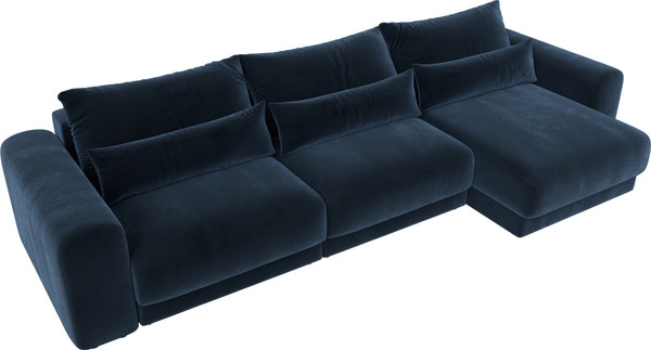 Изображение товара Диван угловой Лига Диванов Лига-056 НПБ Лонг угол универсальный / 129165 (велюр Tower 13 синий)