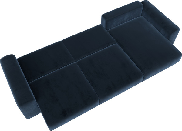 Изображение товара Диван угловой Лига Диванов Лига-056 НПБ Лонг угол универсальный / 129165 (велюр Tower 13 синий)