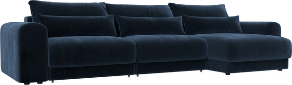 Изображение товара Диван угловой Лига Диванов Лига-056 НПБ Лонг угол универсальный / 129165 (велюр Tower 13 синий)