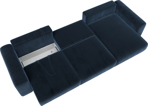 Изображение товара Диван угловой Лига Диванов Лига-056 НПБ Лонг угол универсальный / 129165 (велюр Tower 13 синий)