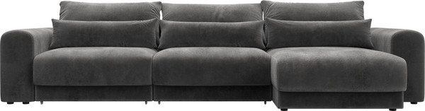 Изображение товара Диван угловой Лига Диванов Лига-056 НПБ Лонг угол универсальный / 129166 (велюр Tower 10 серый)