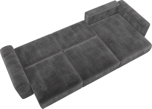 Изображение товара Диван угловой Лига Диванов Лига-056 НПБ Лонг угол универсальный / 129166 (велюр Tower 10 серый)