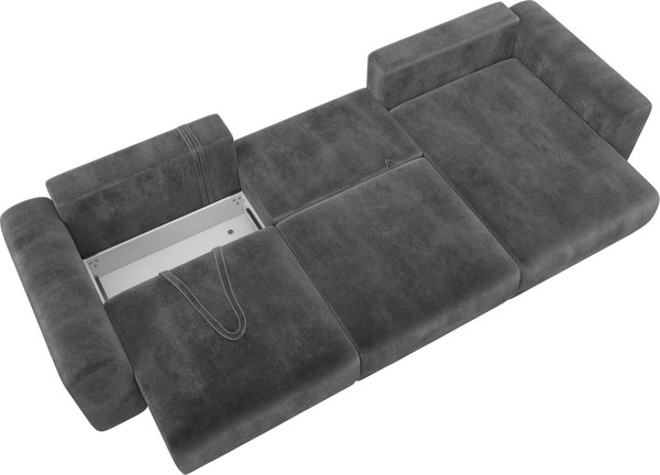 Изображение товара Диван угловой Лига Диванов Лига-056 НПБ Лонг угол универсальный / 129166 (велюр Tower 10 серый)