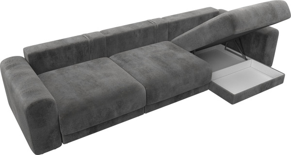 Изображение товара Диван угловой Лига Диванов Лига-056 НПБ Лонг угол универсальный / 129166 (велюр Tower 10 серый)