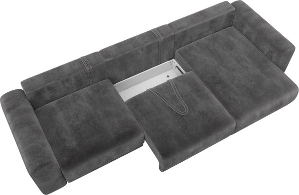 Изображение товара Диван угловой Лига Диванов Лига-056 НПБ Лонг угол универсальный / 129166 (велюр Tower 10 серый)