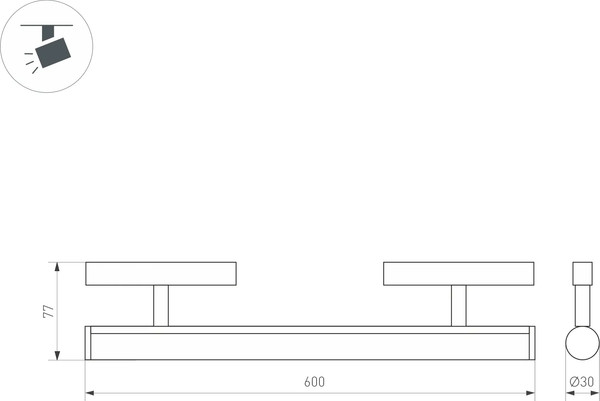 Изображение товара Трековый светильник Arlight MAG-ORIENT-TUBE-CORNER-L600-20W Day4000 BK 180deg 48V / 037348