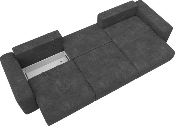 Изображение товара Диван угловой Лига Диванов Лига-056 НПБ Лонг угол универсальный / 129173 (велюр Brut 16 темно-серый)