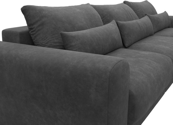 Изображение товара Диван угловой Лига Диванов Лига-056 НПБ Лонг угол универсальный / 129173 (велюр Brut 16 темно-серый)