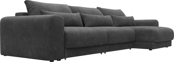 Изображение товара Диван угловой Лига Диванов Лига-056 НПБ Лонг угол универсальный / 129173 (велюр Brut 16 темно-серый)
