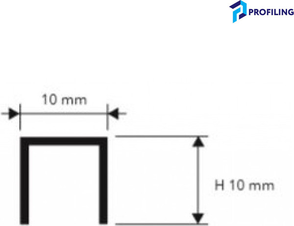 Изображение товара Профиль декоративный Profiling П-образный П-10х10 (2.7м, черный матовый)