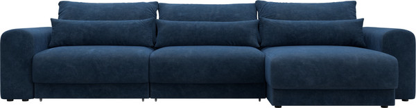 Изображение товара Диван угловой Лига Диванов Лига-056 НПБ Лонг угол универсальный / 129175 (велюр Brut 11 синий)