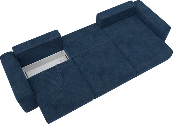 Изображение товара Диван угловой Лига Диванов Лига-056 НПБ Лонг угол универсальный / 129175 (велюр Brut 11 синий)