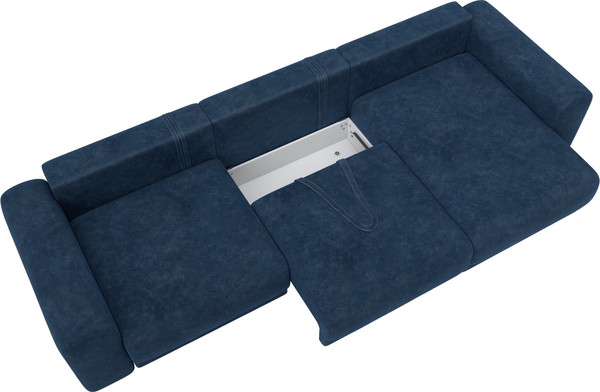 Изображение товара Диван угловой Лига Диванов Лига-056 НПБ Лонг угол универсальный / 129175 (велюр Brut 11 синий)