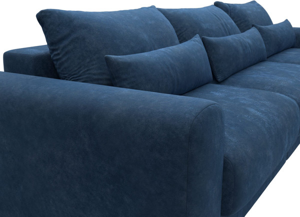Изображение товара Диван угловой Лига Диванов Лига-056 НПБ Лонг угол универсальный / 129175 (велюр Brut 11 синий)