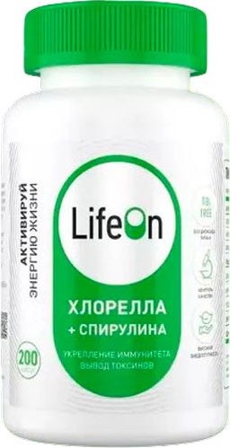 Изображение товара Пищевая добавка LifeON Хлорелла + спирулина (100г)
